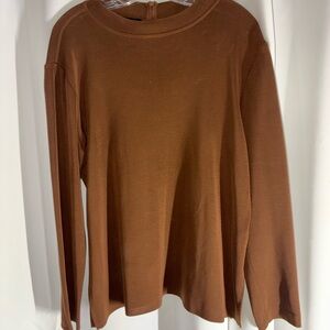 Ming Wang Rich Brown Long Sleeve Top